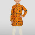 Boys Mustard Rayon Kurta Pyjama Set