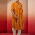 Men's Mustard Rayon Bandhani Print Dupatta