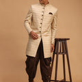 Men's Beige Sherwani Set