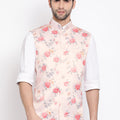 Men's Peach Silk Blend Nehru Jacket