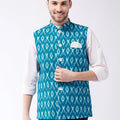 Men's Turquoise Cotton Nehru Jacket