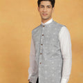Men's Grey Cotton Nehru Jacket