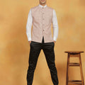 Men's Beige Cotton Nehru Jacket