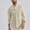 Men's Gold Viscose Nehru Jacket