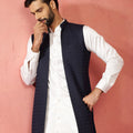 Men's Blue Lakhmini Jacquard Nehru Jacket