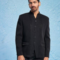 Men's Black Imported Suiting Sherwani Only Top