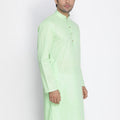 VASTRAMAY Men's Mint Green Cotton Kurta