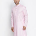 VASTRAMAY Men's Pink Cotton Kurta