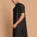Men's Black Solid Kurta