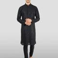 Men's Black Embroidered Kurta Set