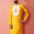 Men's Yellow Viscose Kurta
