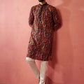 Men's Black Kurta with Cream Pyjama
