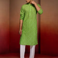 Mens Green Bandhani Kurta with Pyjama