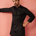 Men's Black Mid-Length Kurta