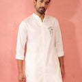 Men's White Mid-Length Kurta
