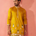 Men's Mustard Mid-Length Kurta