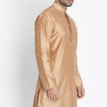 VASTRAMAY Men's Gold Cotton Silk Blend Kurta