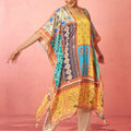 Women's Multicolour Chinon Kaftan Kurta Set