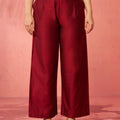 Women's Maroon Viscose Palazzo Pants