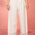 Women's White Cotton Palazzo Pants