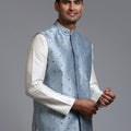 Men's Grey Embellished Jacket
