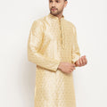 VASTRAMAY Men's Gold Zari Weaved Kurta
