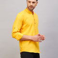 Men's Mustard Short Cotton Kurta
