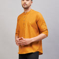 Men's Rust Short Cotton Kurta