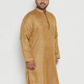 Men's Plus Size Beige Viscose Blend Kurta