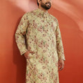 Men's Plus Beige Silk Kurta