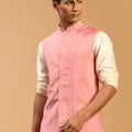 Men's Purple Sequined Ethnic Nehru Jacket