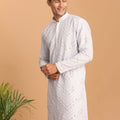 Men's Aqua Blue Mirror Kurta