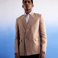 Men's Beige Jute Cotton Blazer