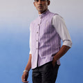 Men's Purple Aztec Print Nehru Jacket