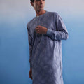 Men's Aqua Blue Hakooba Cotton Kurta