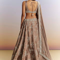 Beige Satin Bridesmaid Lehenga With Heavy Embroidery
