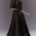 Black Organza Bridesmaid Lehenga With Cutdana And Beads Work