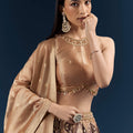 Brown Tussar Bridesmaid Lehenga With Heavy Embroidery