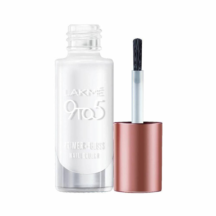 Lakme 9 to 5 Primer + Gloss Nail Polish - Perfect Top Coat for a Flawless Finish