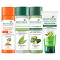 Biotique Skincare Routine Cleanser, Toner, Moisturizer & Sunscreen Combo