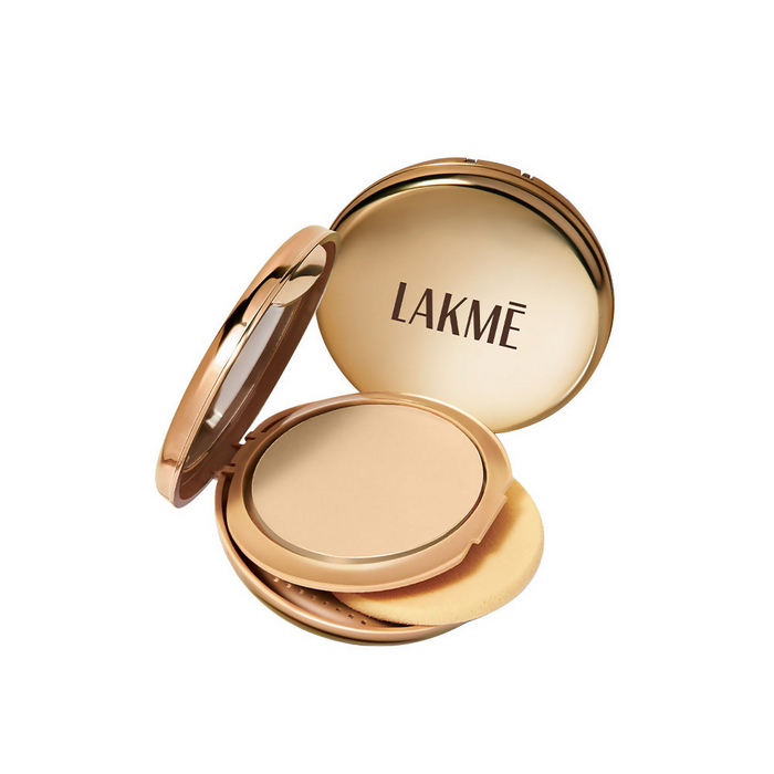 Lakme 9 To 5 Unreal Dual Cover Pressed Powder, 2 In 1 Compact + Foundation - 10 Ivory