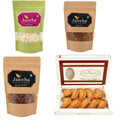 Ghasitaram Holi Sweets Hamper Best of 4- Sugarfree Gujiya, Chiwda, Flavoured Almonds, Nachini Sev Pouches