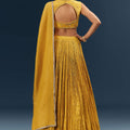 Mustard Yellow Banarasi Silk Bridesmaid Lehenga With Intricate Hand Embroidery