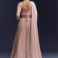 Pink Georgette Bridesmaid Lehenga With Intricate Hand Embroidery