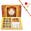 Ghasitaram Assorted Chocolates, Kaju Katli and Methi Mathi With Pearl Beads Rakhi