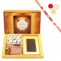 Ghasitaram Happy Rakhi Chocolate, Almonds and Kaju Katli With Pearl Beads Rakhi