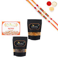 Ghasitaram Kaju Katlis,Butter Chakli Sticks and Banarsi Paan With Pearl Beads Rakhi