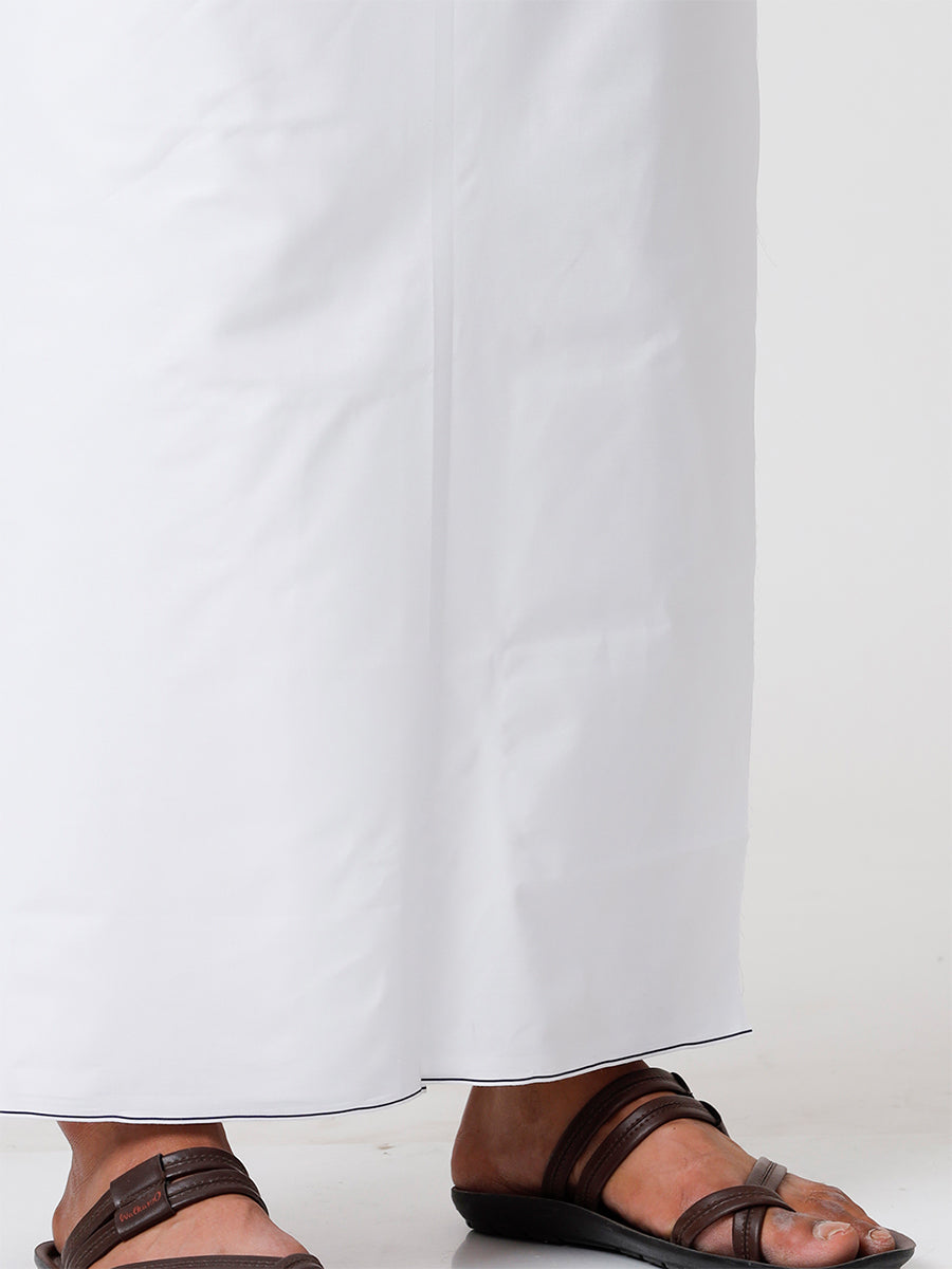 Men 100% Cotton Single Layer Prayer Dhoti with Assorted Border Quba