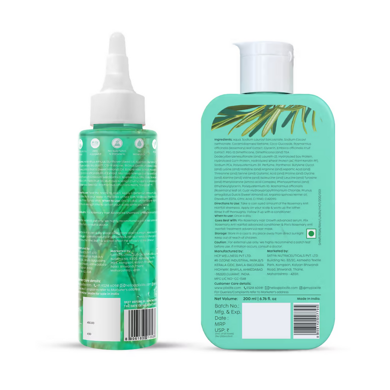 PLIX The Plant Fix Rosemary Hair Growth Advanced Hair Oil & Anti Hairfall Advance Shampoo