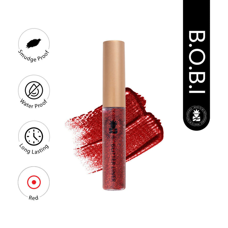 BOBI Glitter Eyeliner Red Diamond Sparkle Finish
